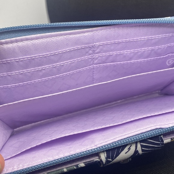 🌸VERA BRADLEY🌸Palm Floral RFID Turnlock Wallet in Cotton/NWT - Picture 6 of 8